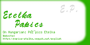 etelka papics business card